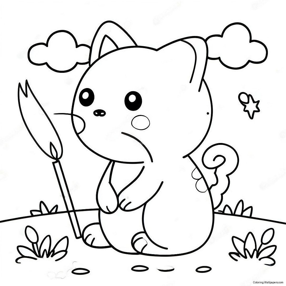 Pagina Da Colorare Di Doodle Di Animali Kawaii Adorabili 17131