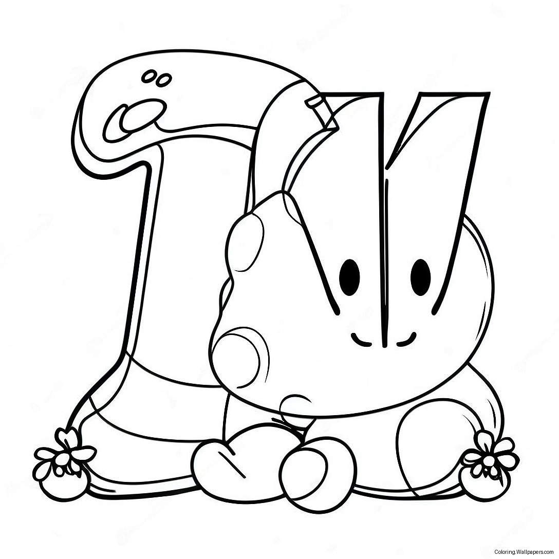 Adorable Lowercase A Coloring Page 33736