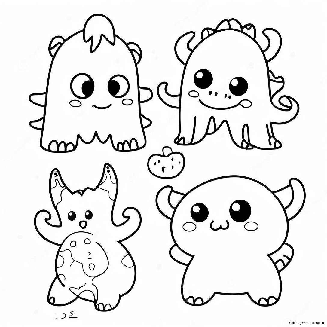 Page À Colorier Mini Monstres Adorables 8238