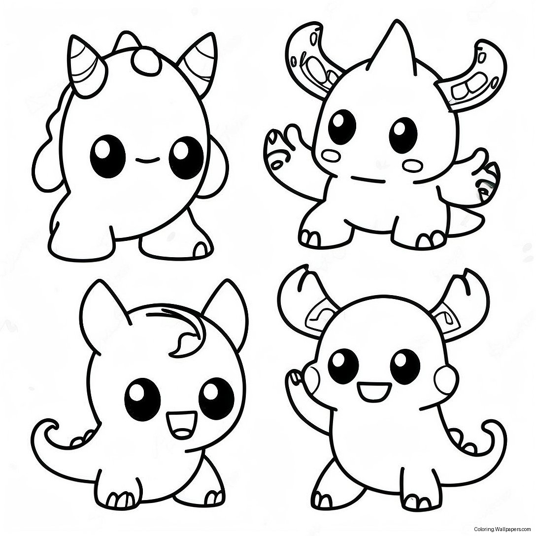 Página Para Colorear De Mini Monstruos Adorables 8239