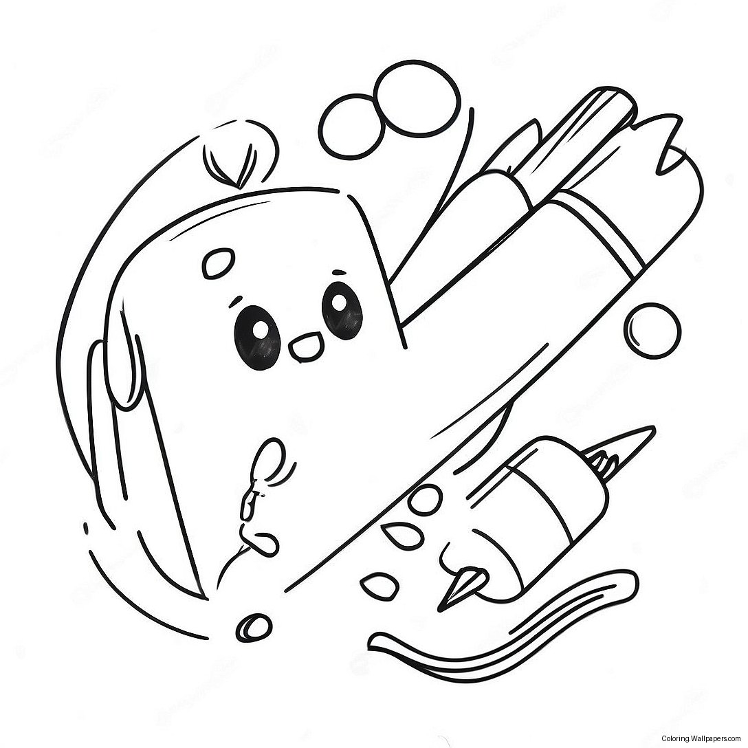 Adorable Pencil And Eraser Coloring Page 25427