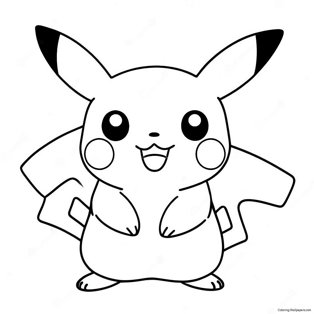 Pagina De Colorat Cu Pikachu Adorabil 26857