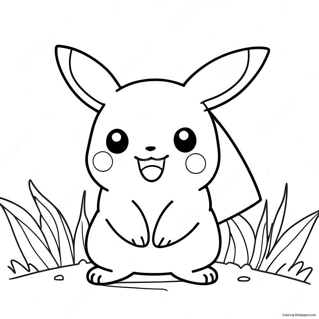 Página Para Colorear De Pikachu Adorable 26860