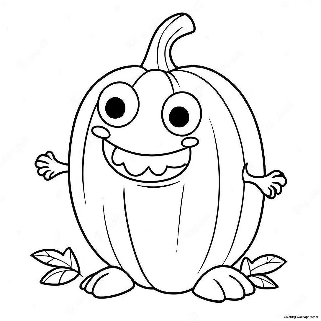 Adorable Pumpkin Monster Coloring Page 38848