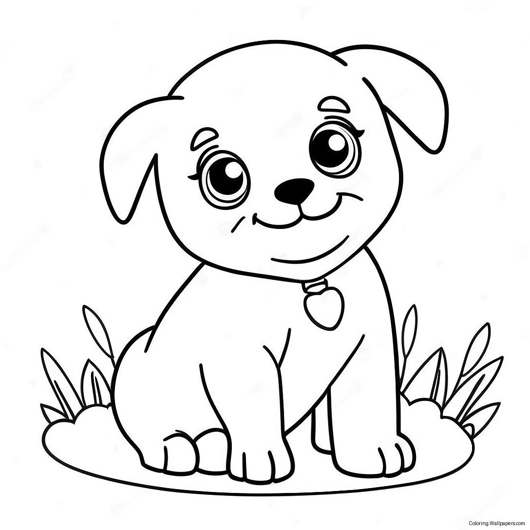 Adorable Puppy Coloring Page 50624