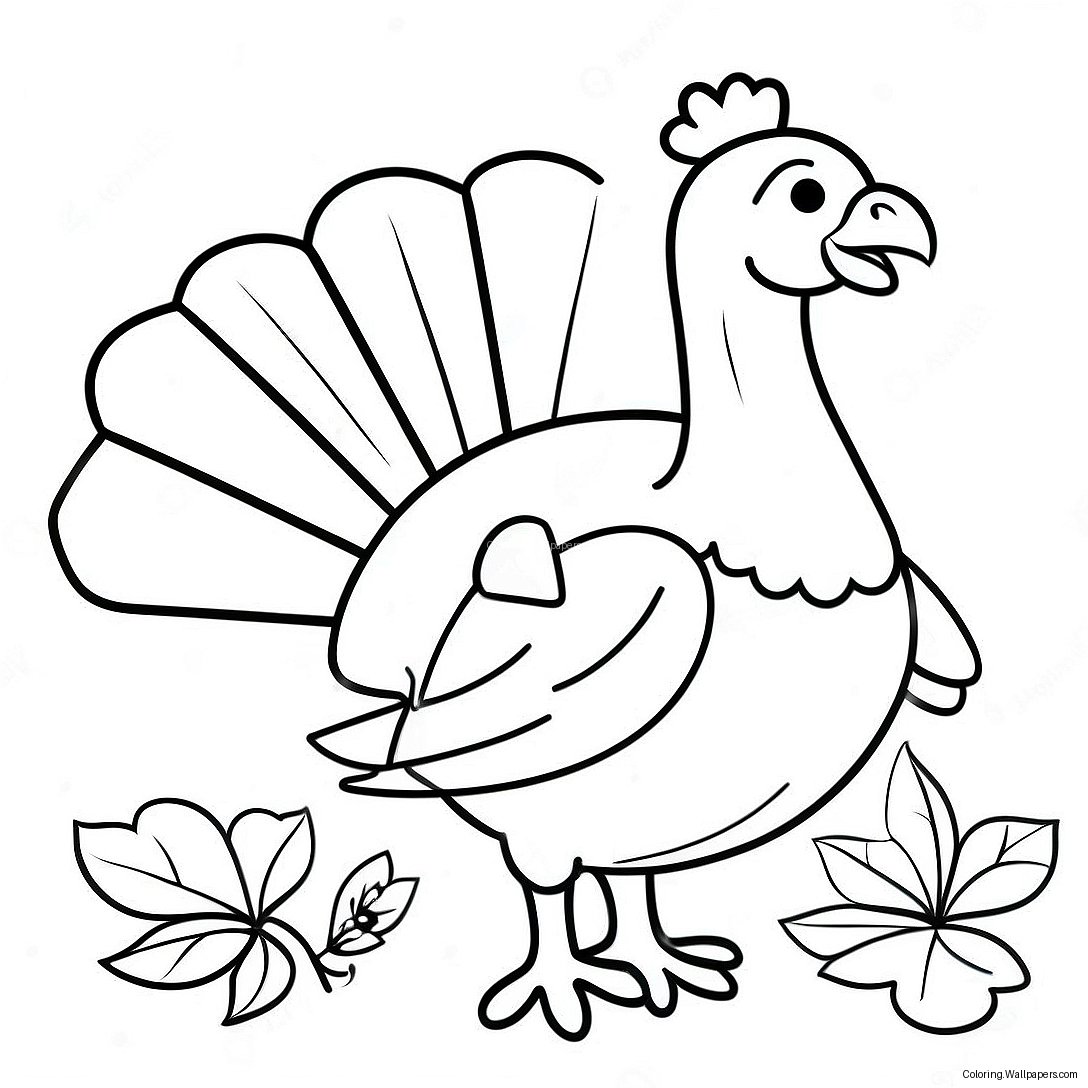 Adorable Thanksgiving Turkey Coloring Page 2469