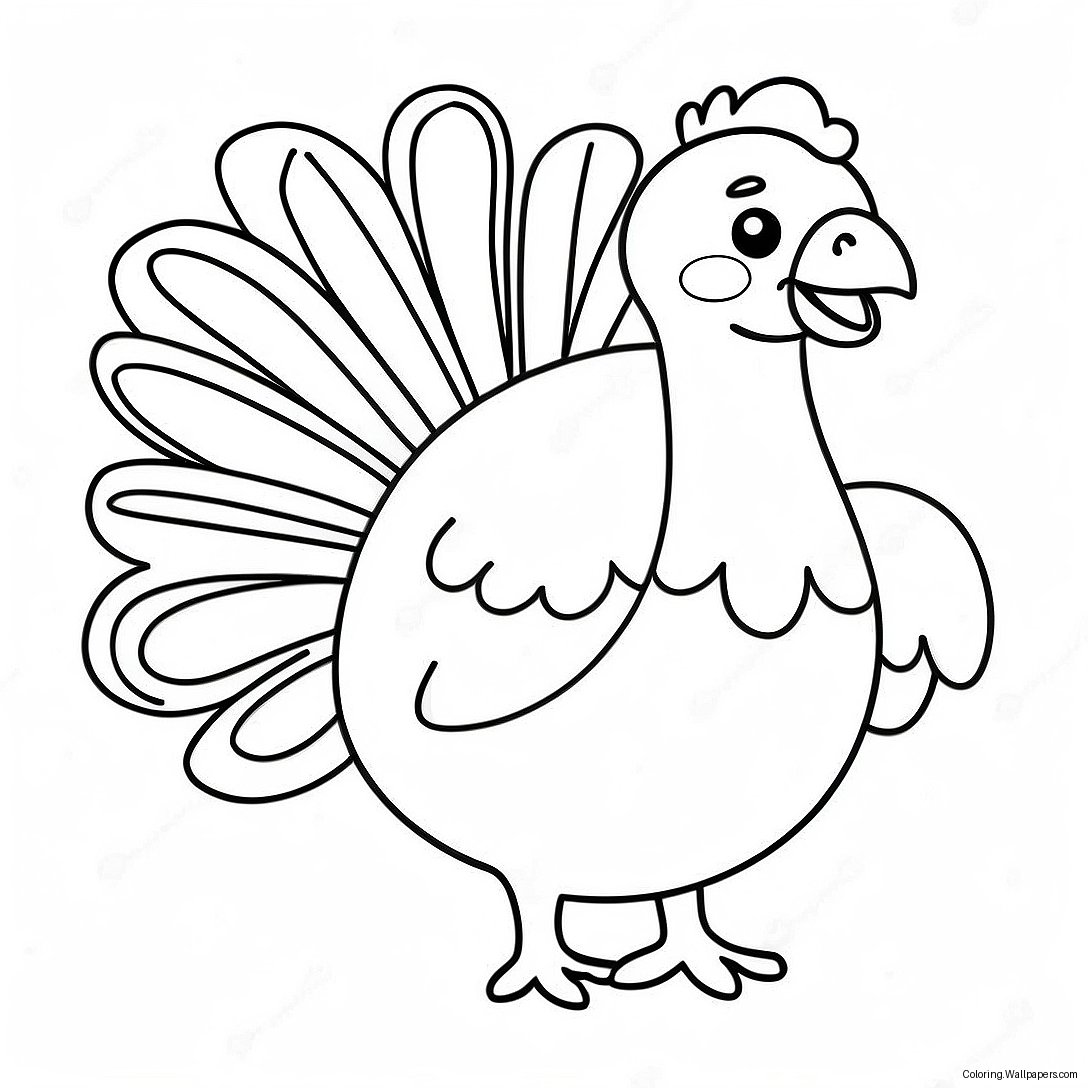 Página Para Colorear De Pavo De Acción De Gracias Adorable 2471