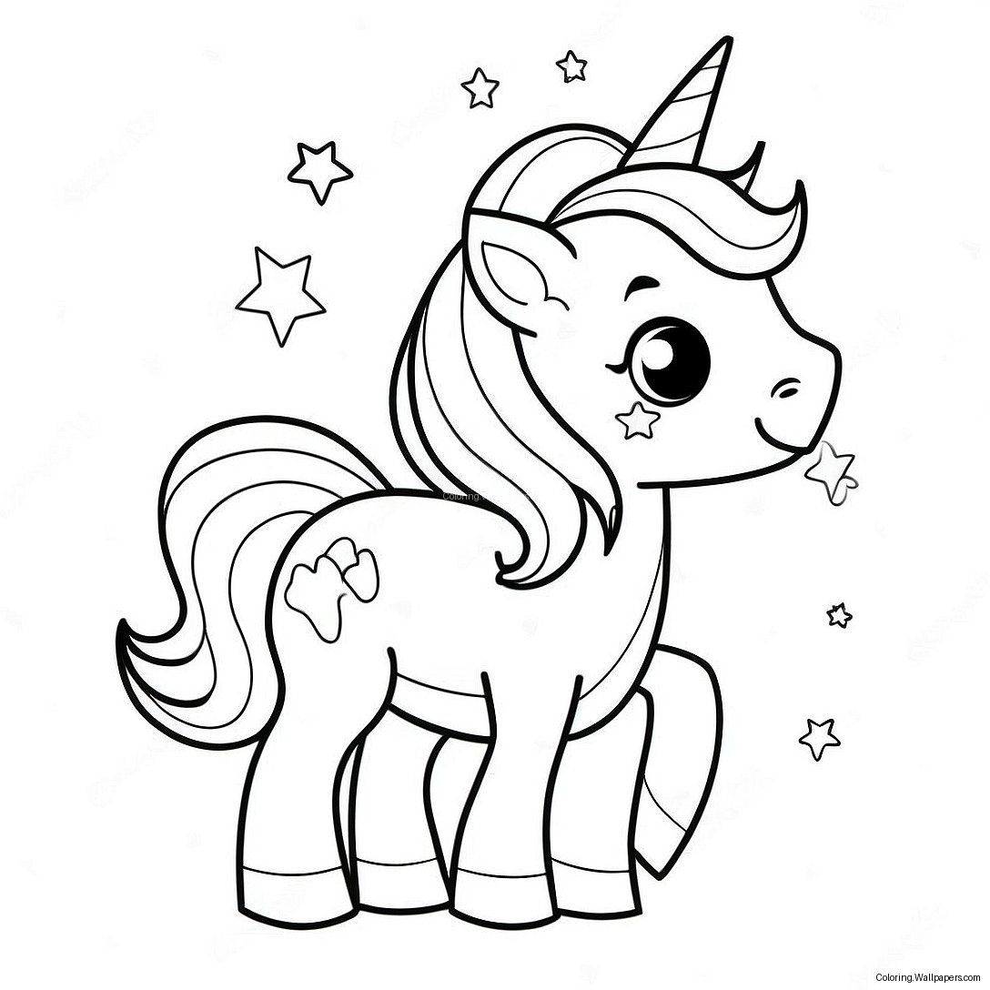 Adorable Unicorn Coloring Page 6790