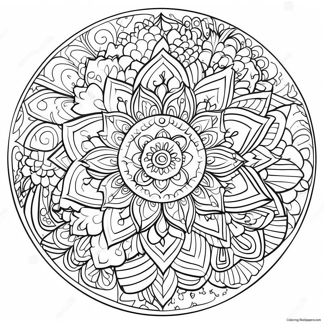 Pagina Da Colorare Mandala Per Adulti 3709