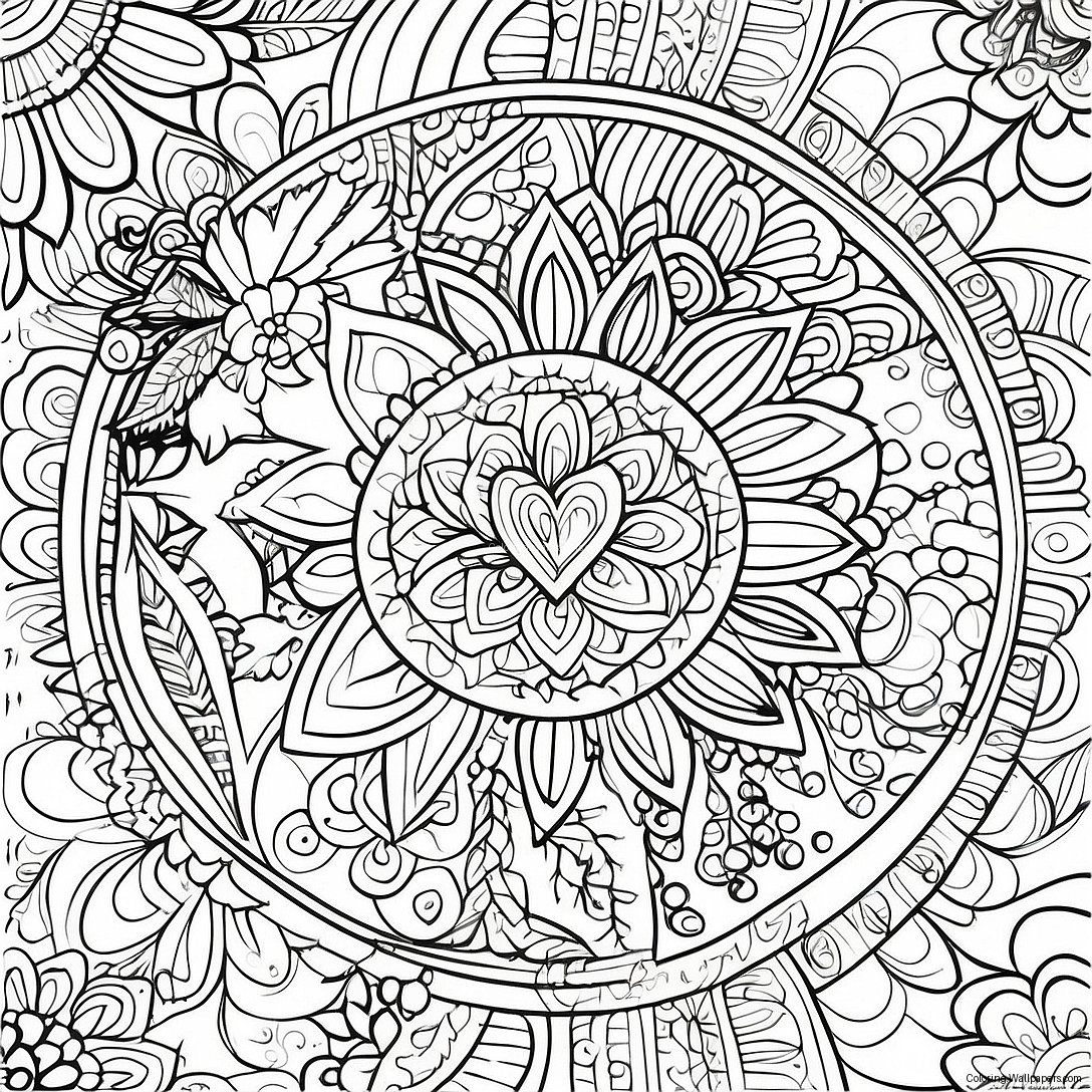 Vuxen Mandala Färgläggningssida 54467