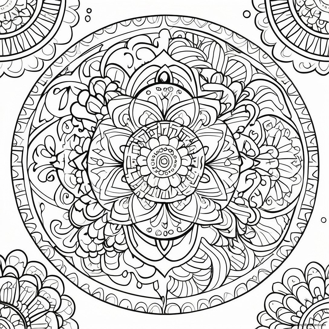 Vuxen Mandala Färgläggningssida 54468