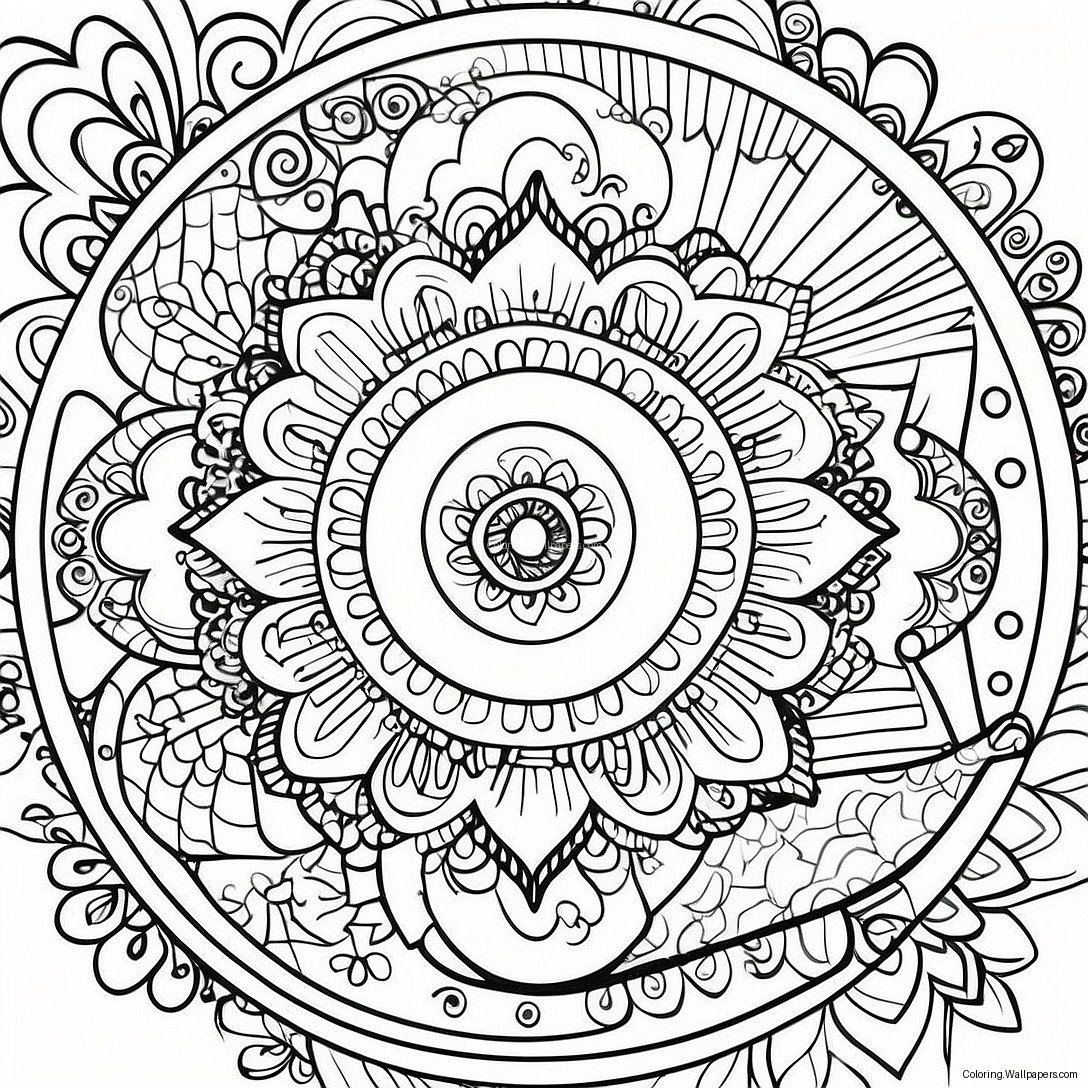 Pagina Da Colorare Mandala Per Adulti Per Relax 6241