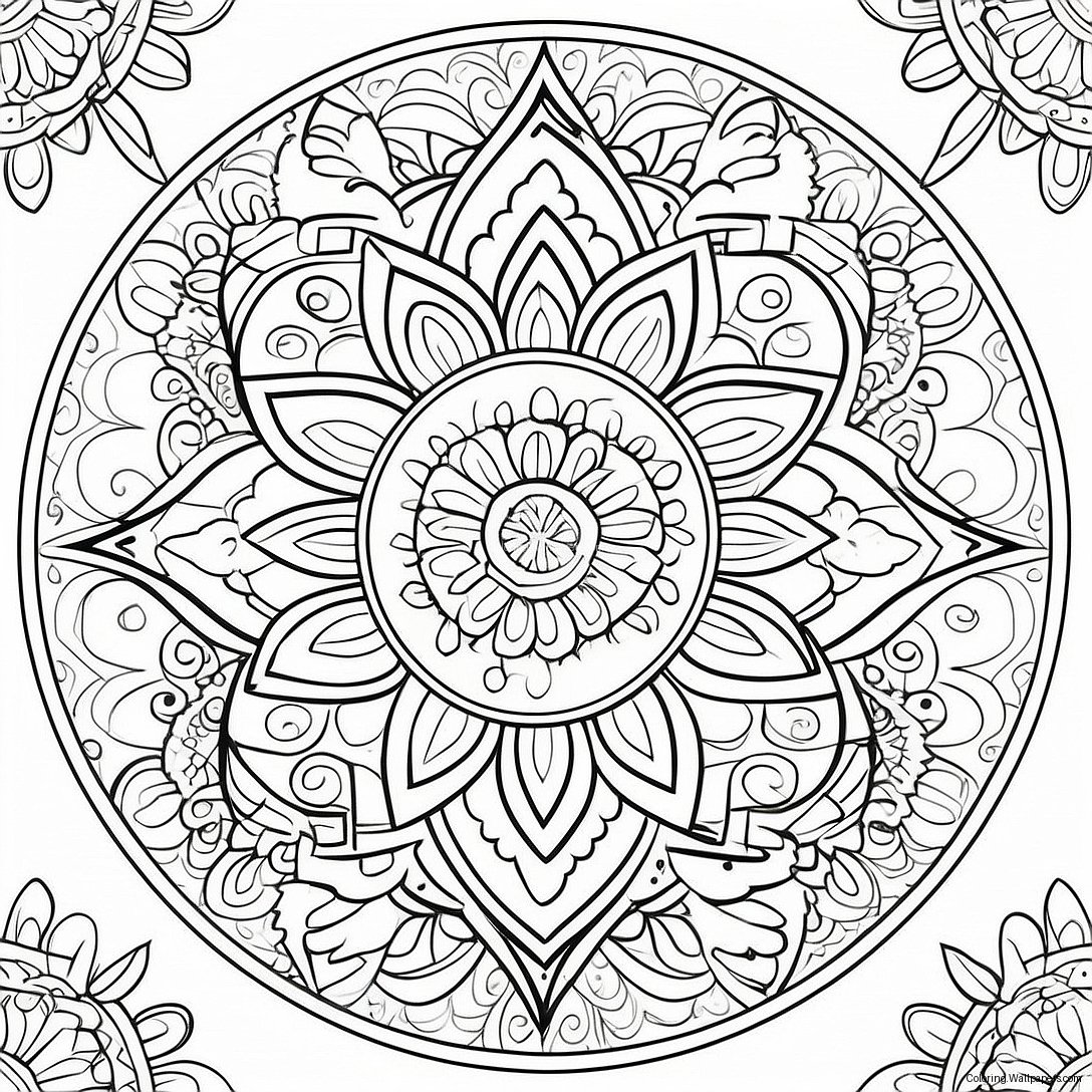 Vuxen Avkoppling Mandala Målarbild 6243