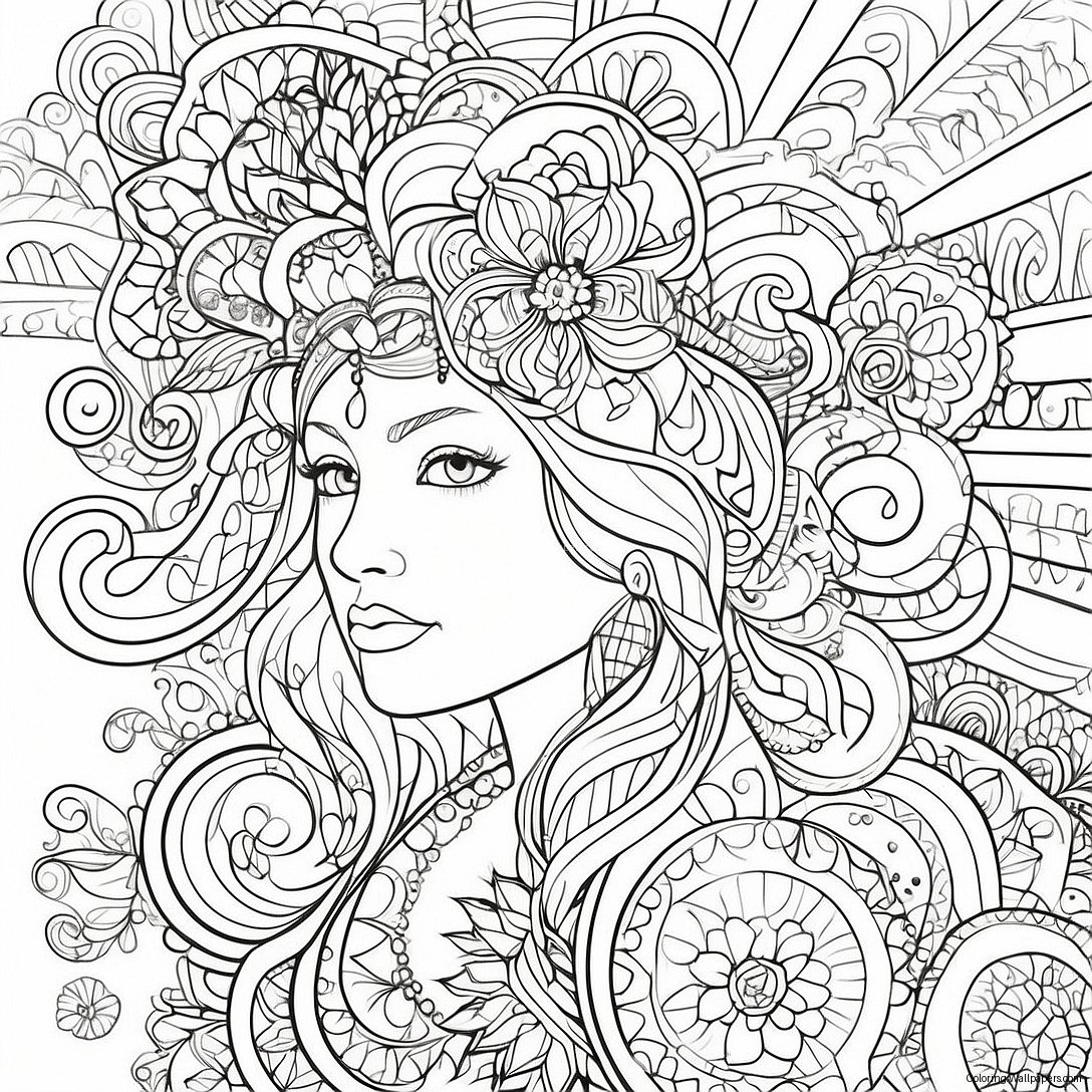 Página Para Colorir Avançada Com Designs Intricados 58221