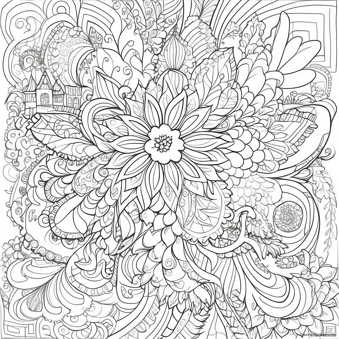 Página Para Colorir Avançada Com Designs Intricados 58224