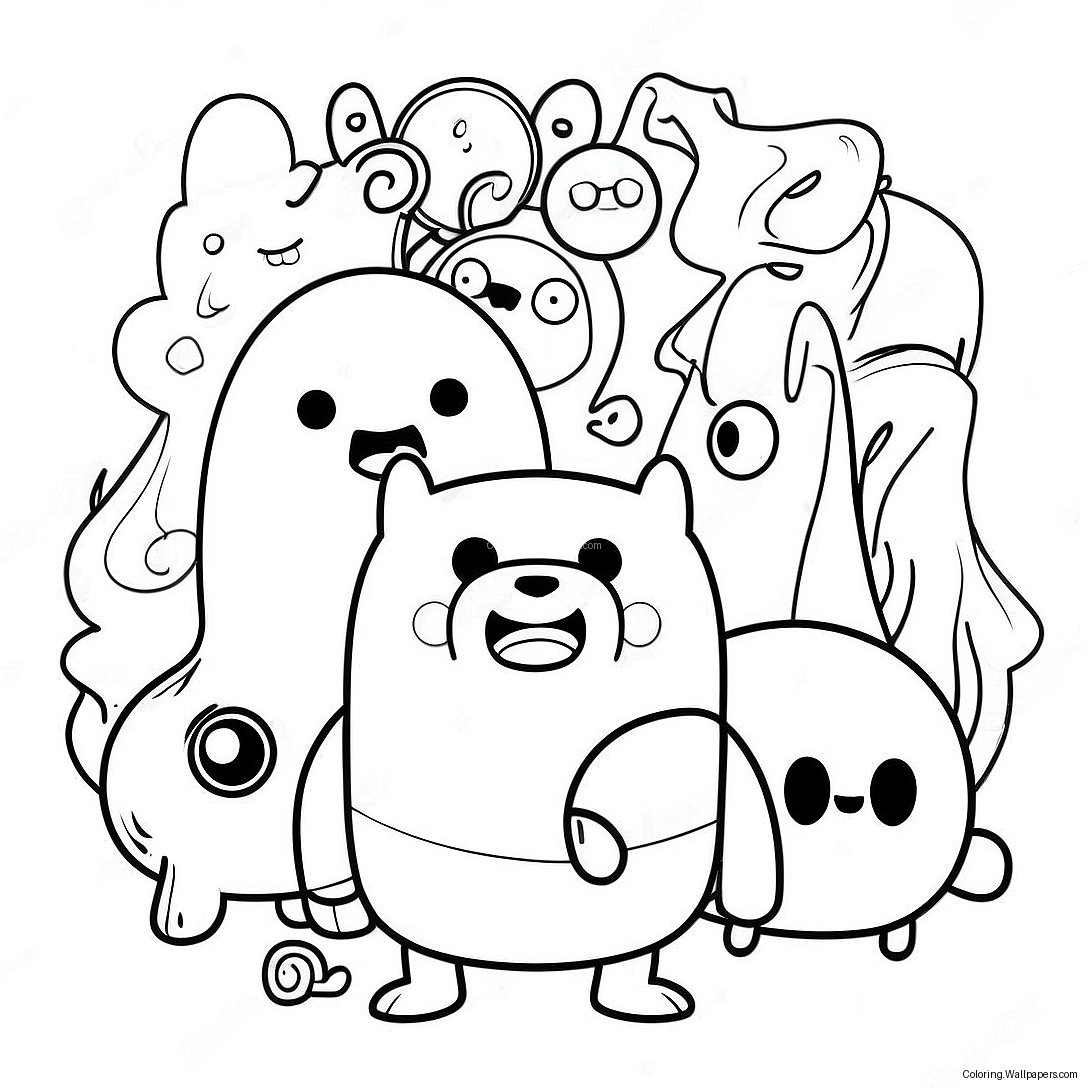 Adventure Time Characters Coloring Page 6477