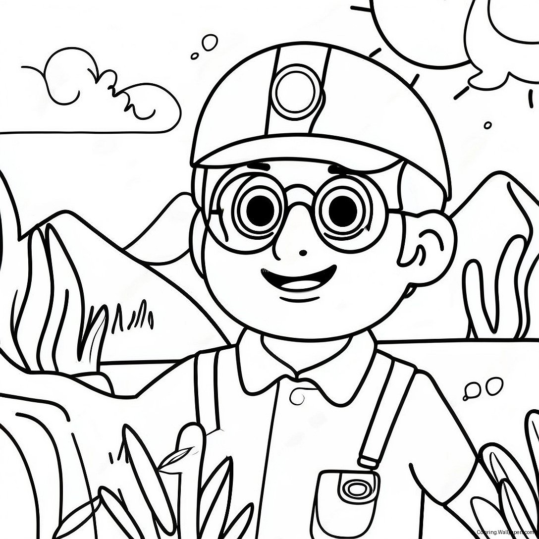 Adventurous Blippi Exploring Nature Coloring Page 12867