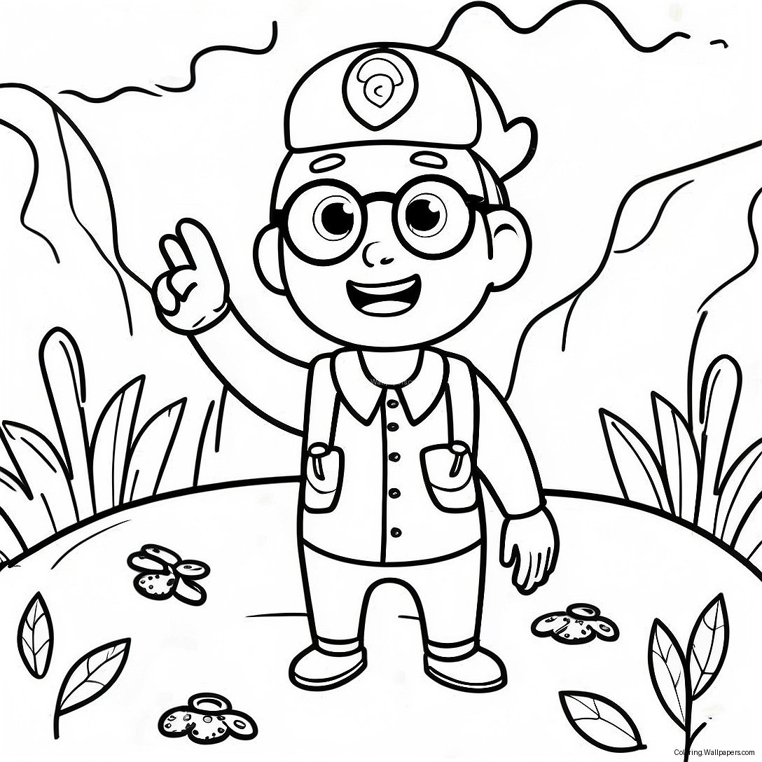 Página Para Colorir Do Blippi Aventureiro Explorando A Natureza 12868