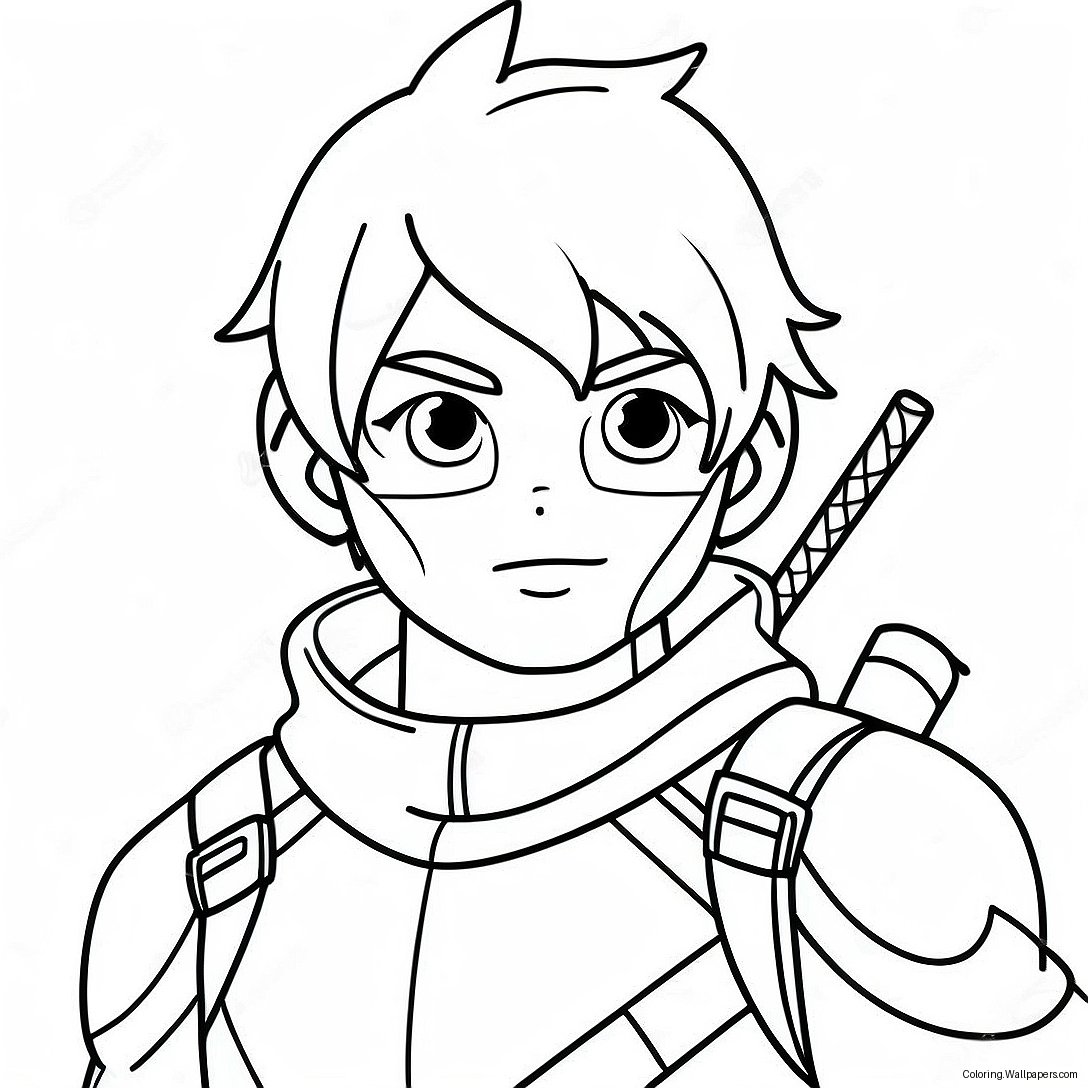 Adventurous Boy Anime Hero Coloring Page 29797