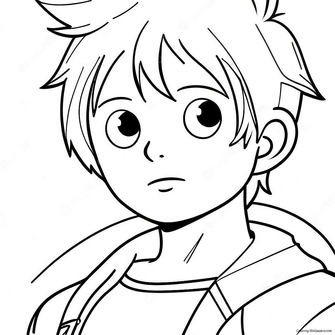 Adventurous Boy Anime Hero Coloring Page 29798