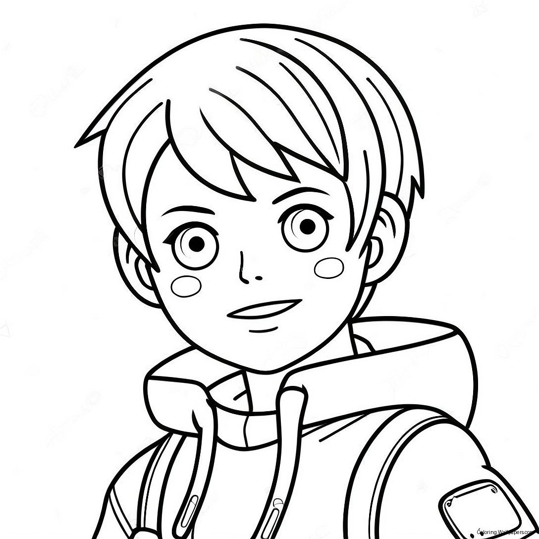 Adventurous Boy Anime Hero Coloring Page 29799