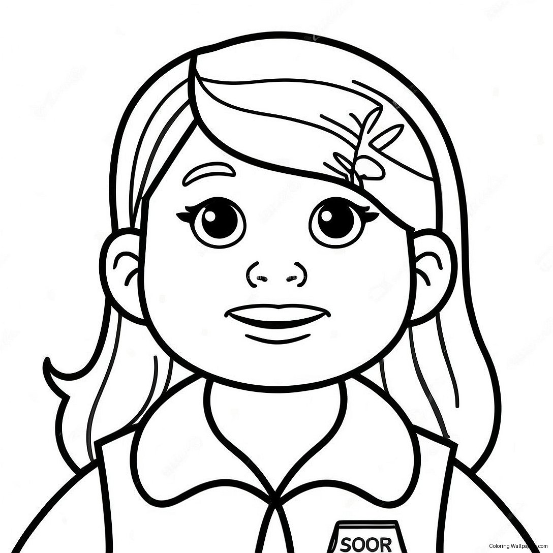 Adventurous Brownie Girl Scout Coloring Page 44686