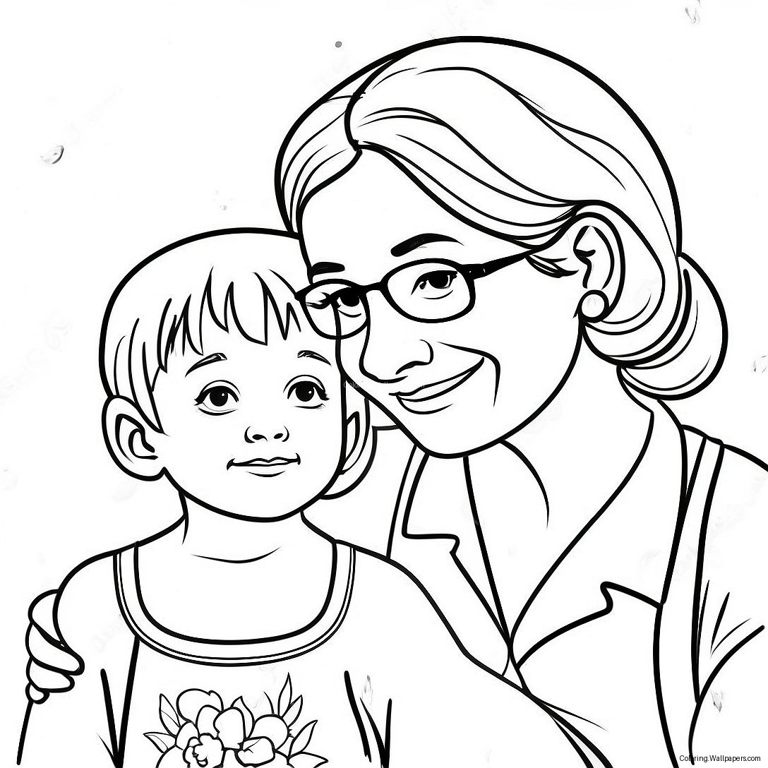 Adventurous Grandma And Granddaughter Coloring Page 33189