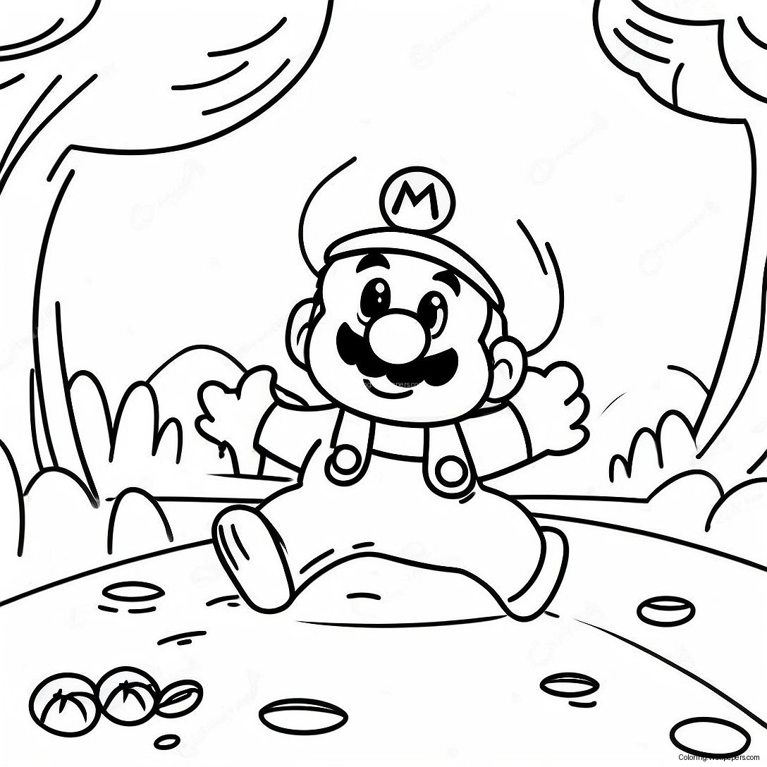 Abenteuerlicher Mario Im Wunderland Ausmalbild 2570