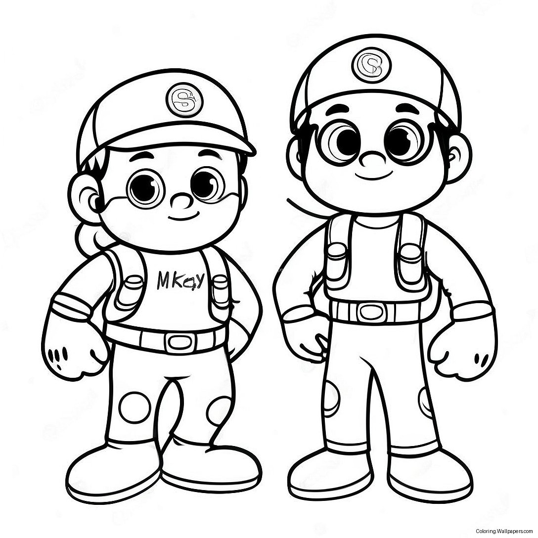 Adventurous Mikey And Jj Coloring Page 14222