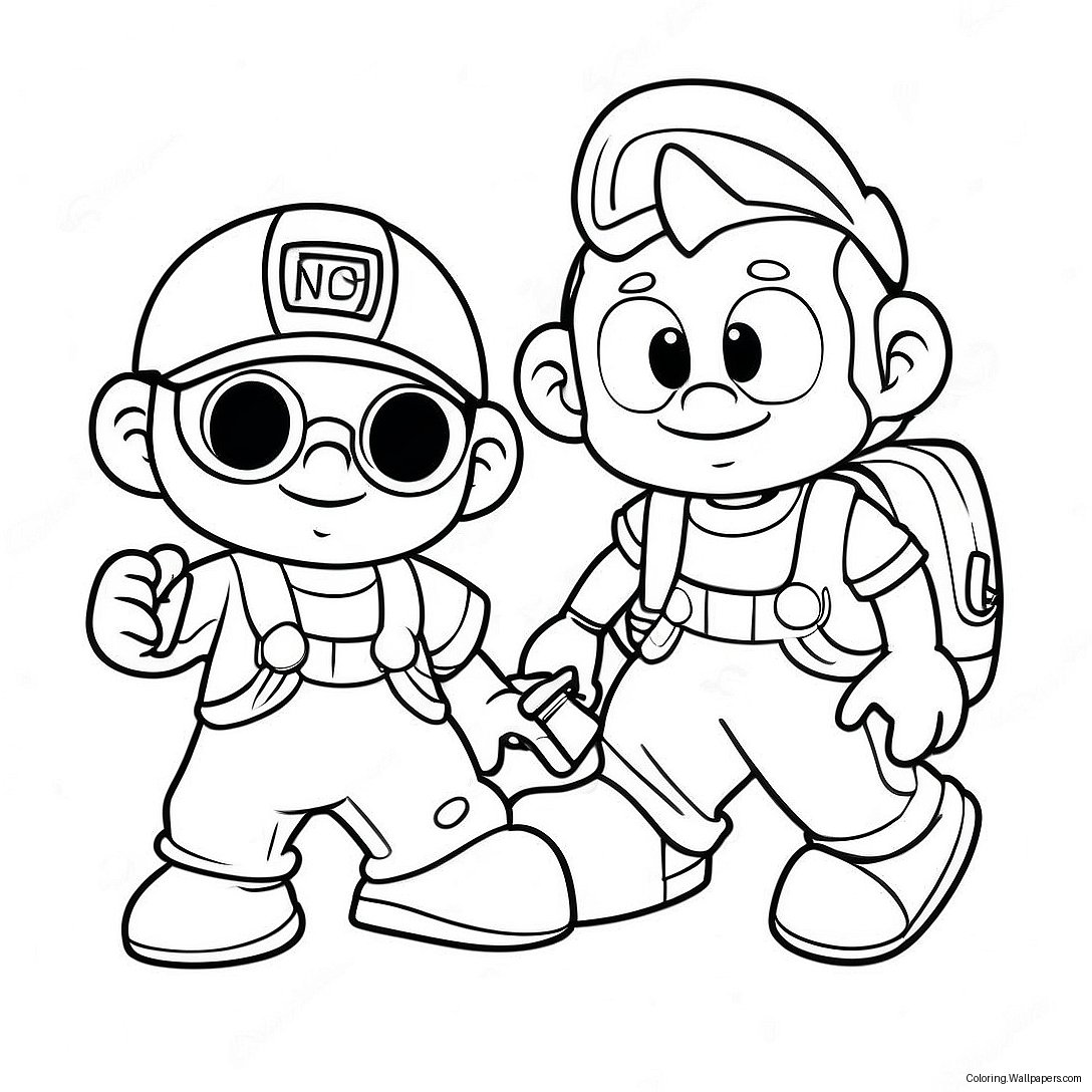 Adventurous Mikey And Jj Coloring Page 14223