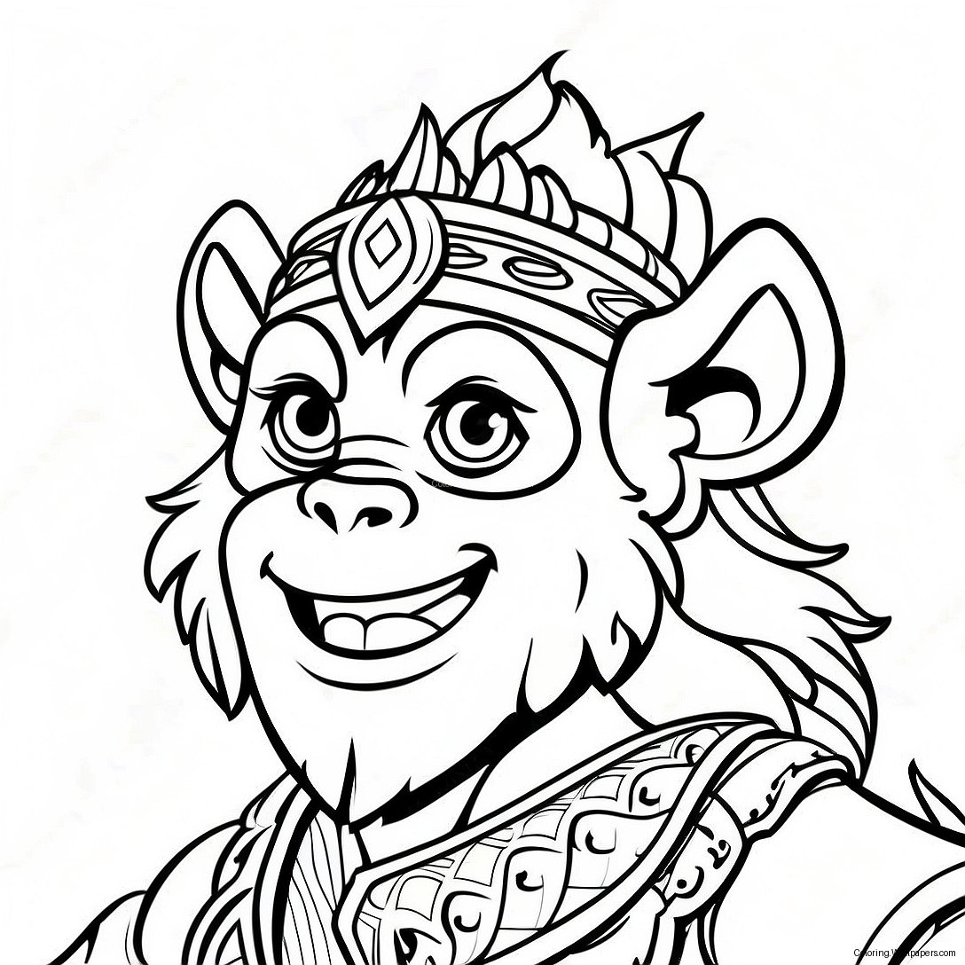 Adventurous Monkey King Coloring Page 24469