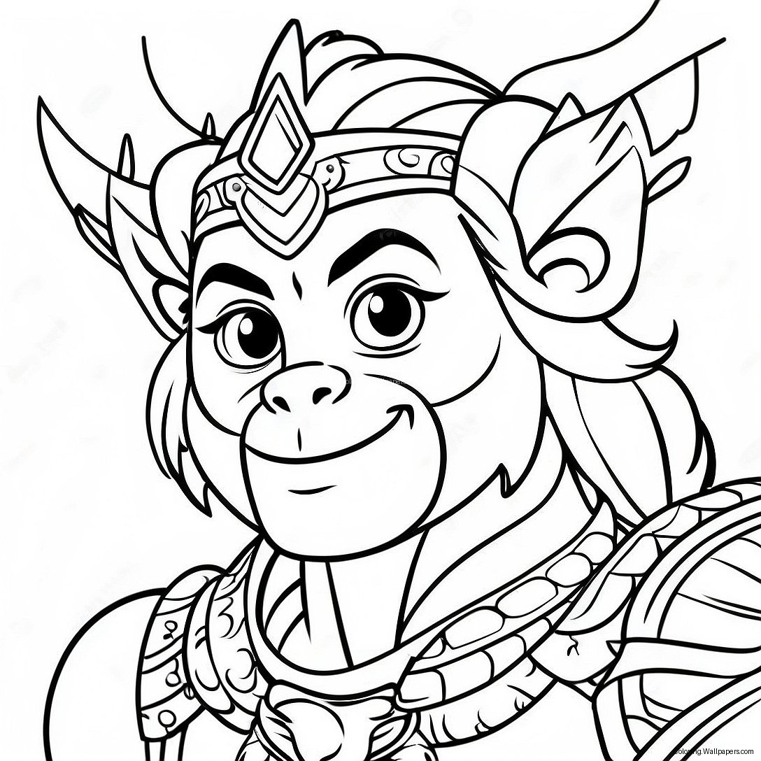 Adventurous Monkey King Coloring Page 24470