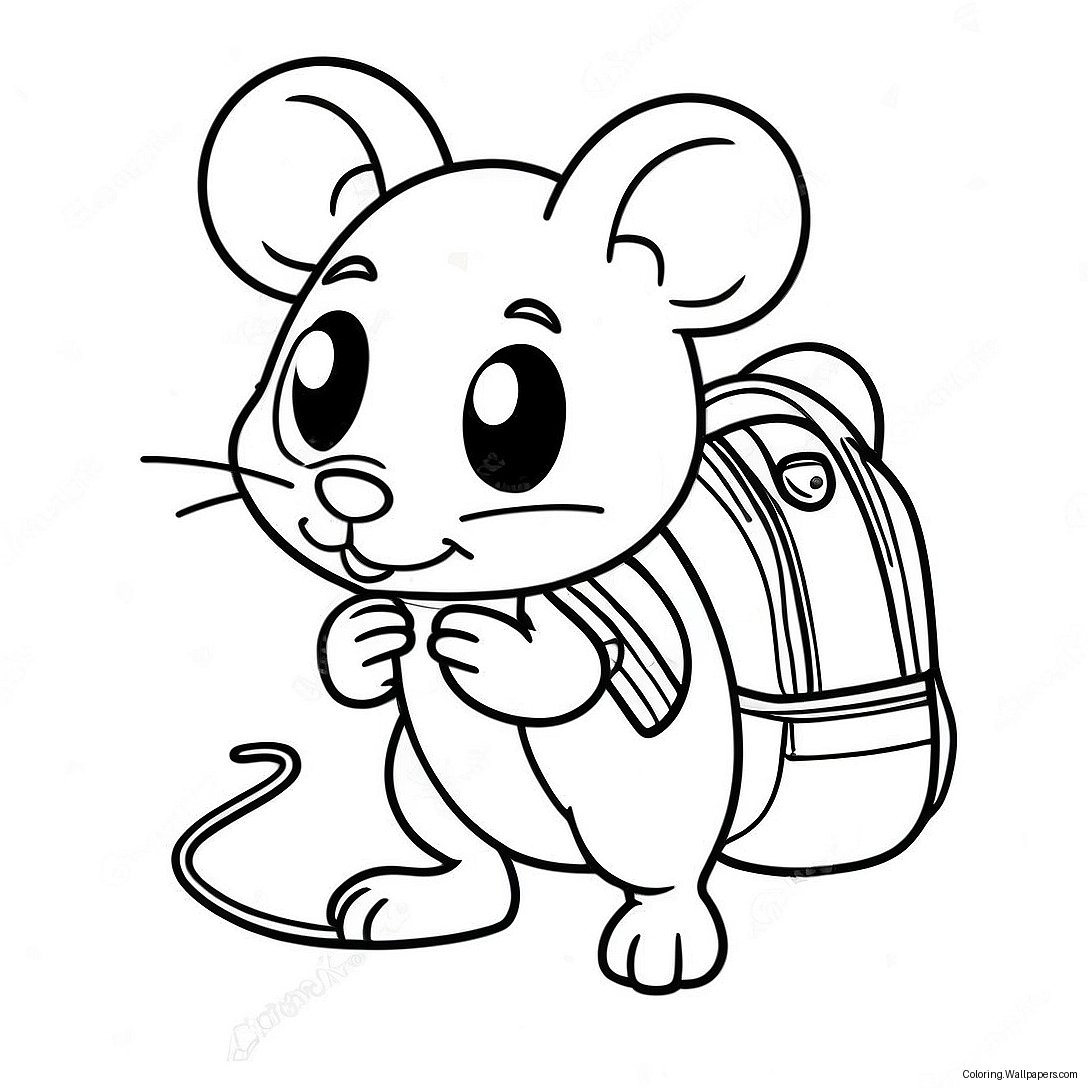 Page À Colorier De Souris Aventurière Dans Un Sac À Dos 41805