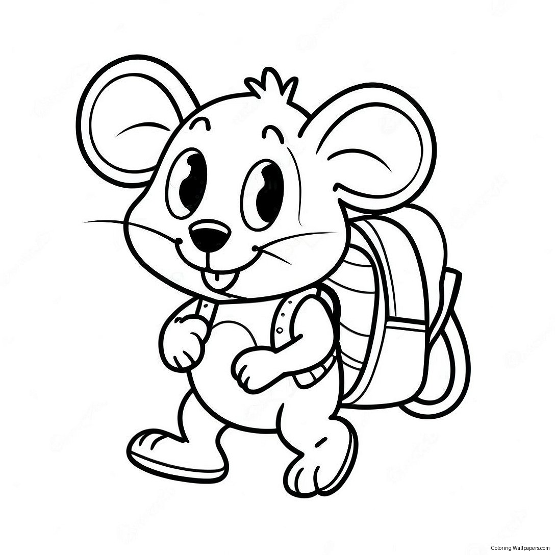 Page À Colorier De Souris Aventurière Dans Un Sac À Dos 41808