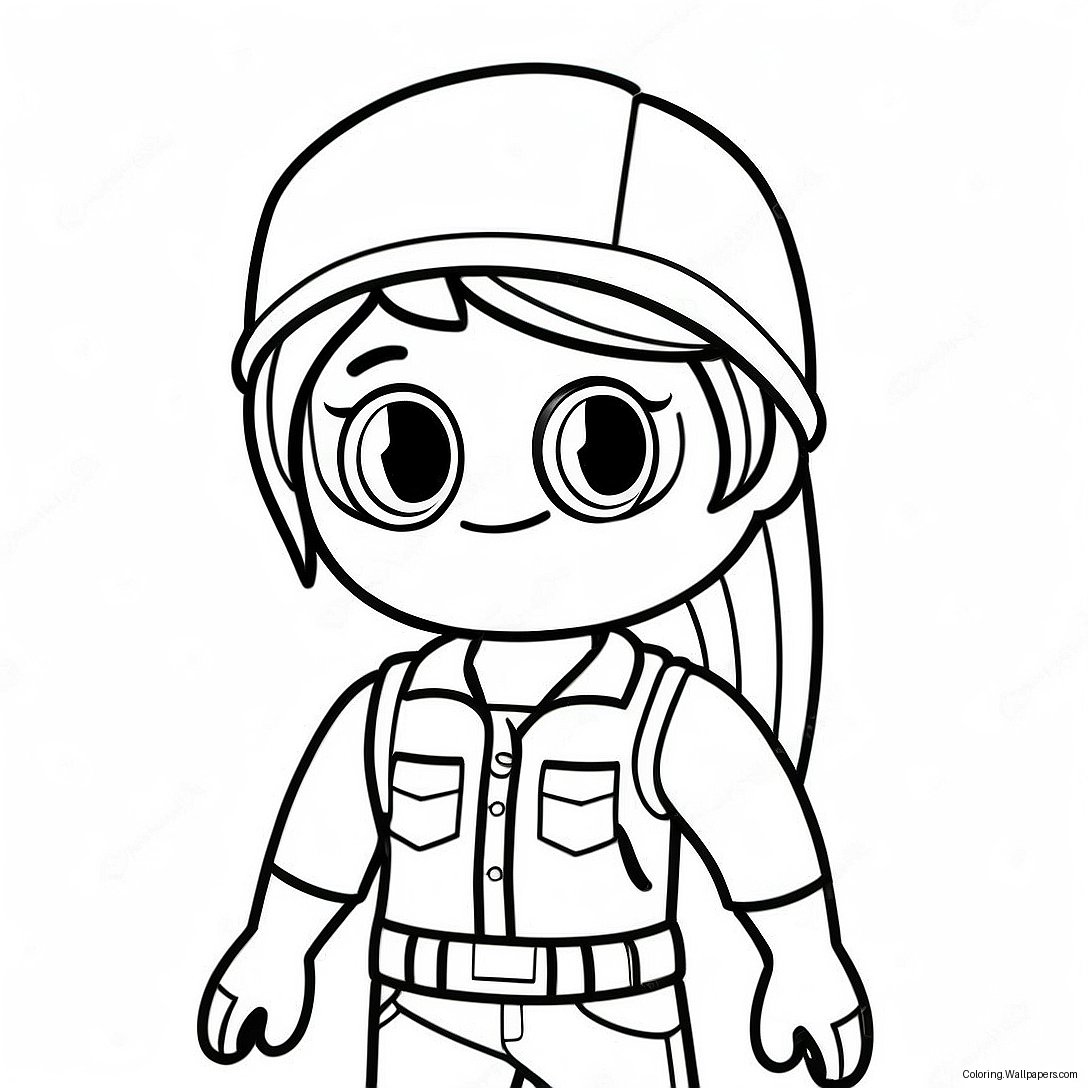 Adventurous Roblox Girl Coloring Page 11504