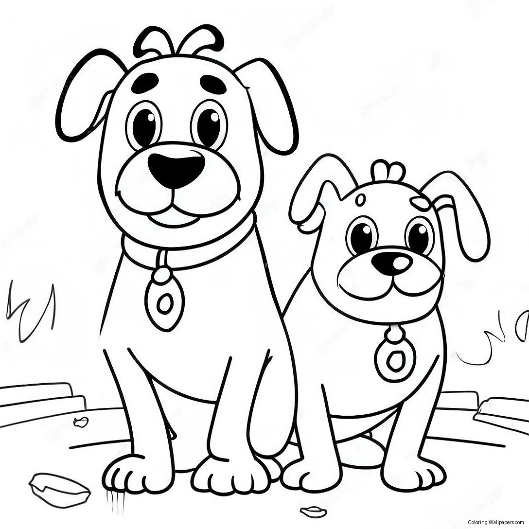 Adventurous Ruff Ruff And Dave Coloring Page 42553