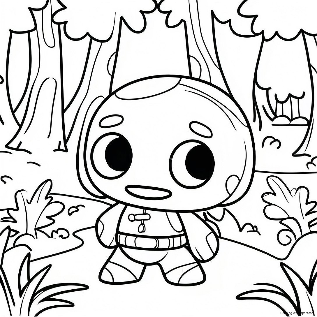 Adventurous Sackboy In A Forest Coloring Page 52939