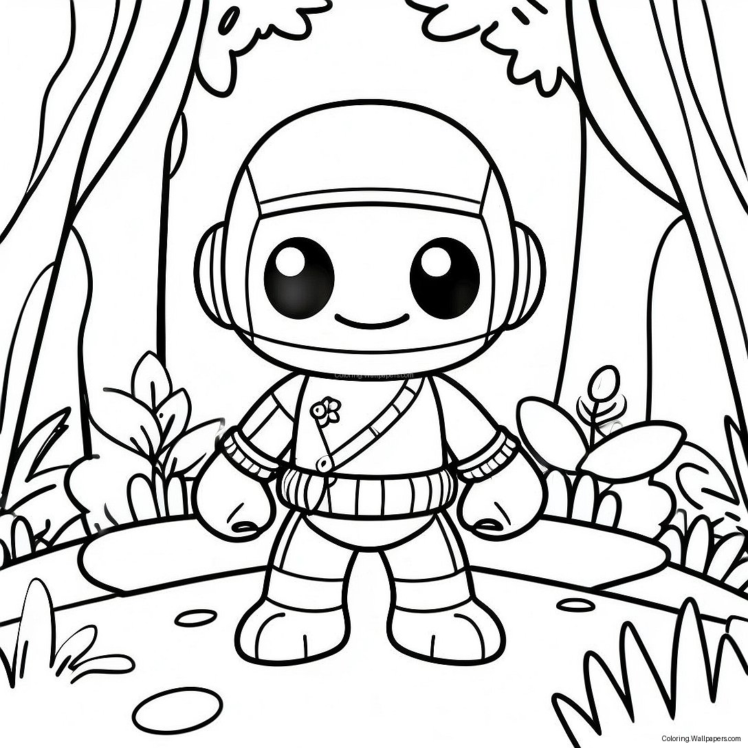 Adventurous Sackboy In A Forest Coloring Page 52940