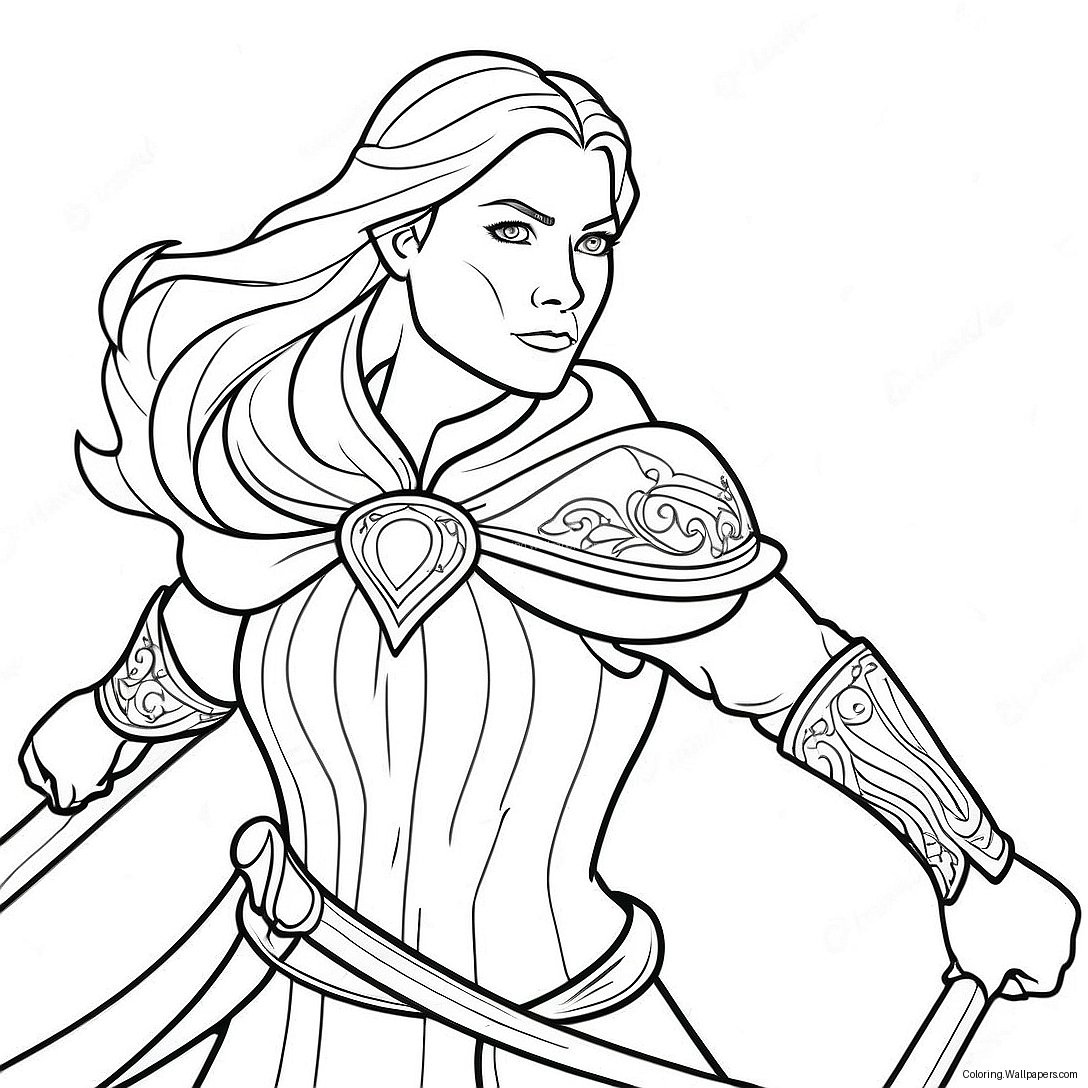 Aelin Galathynius In Battle Coloring Page 43620