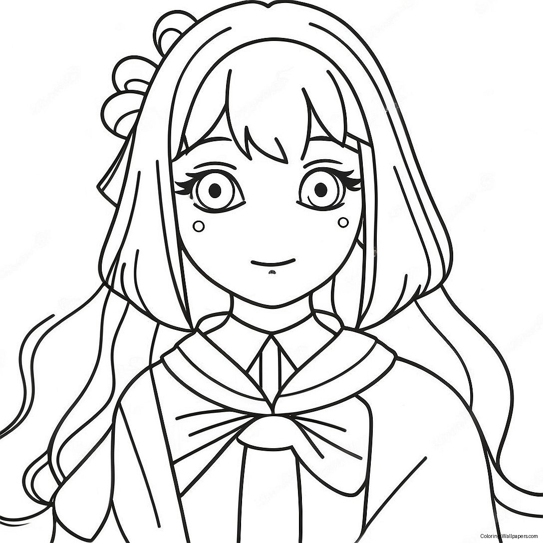 Aesthetic Anime Girl Coloring Page 47294