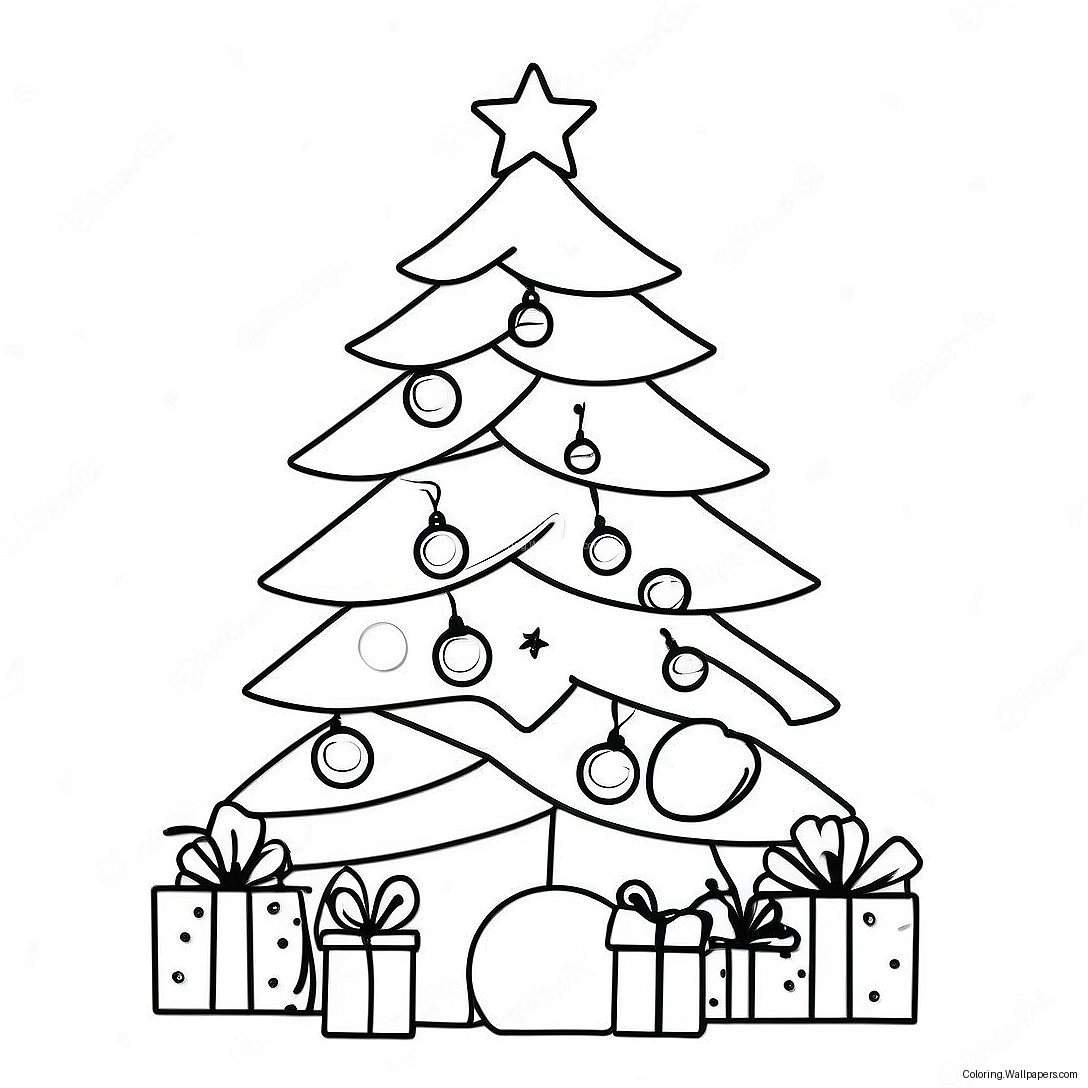 Aesthetic Christmas Tree Coloring Page 21506