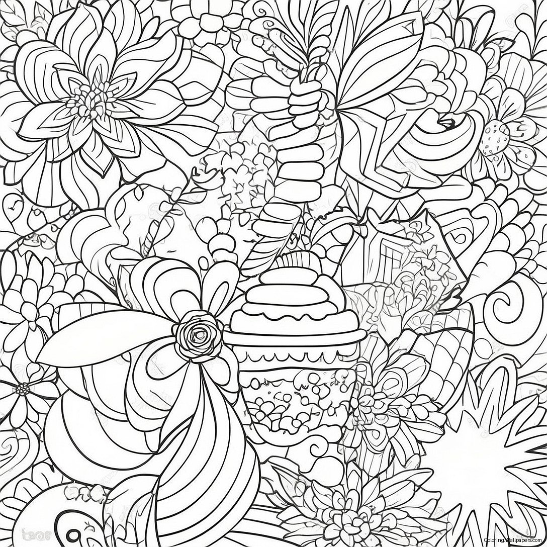 Aesthetic Preppy Patterns Coloring Page 7792