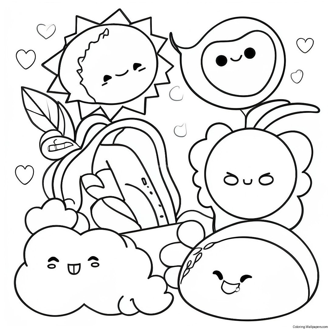 Aesthetic Stickers Coloring Page 53285