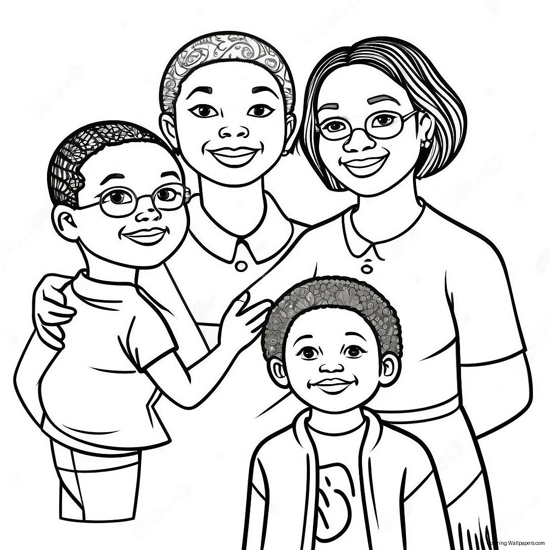 Afrikanisch-Amerikanische Familie Zusammen Ausmalbild 26482