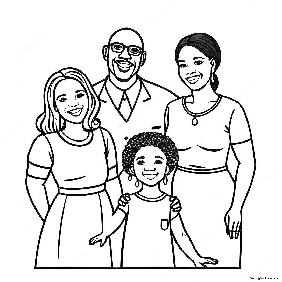 Afrikanisch-Amerikanische Familie Zusammen Ausmalbild 26483