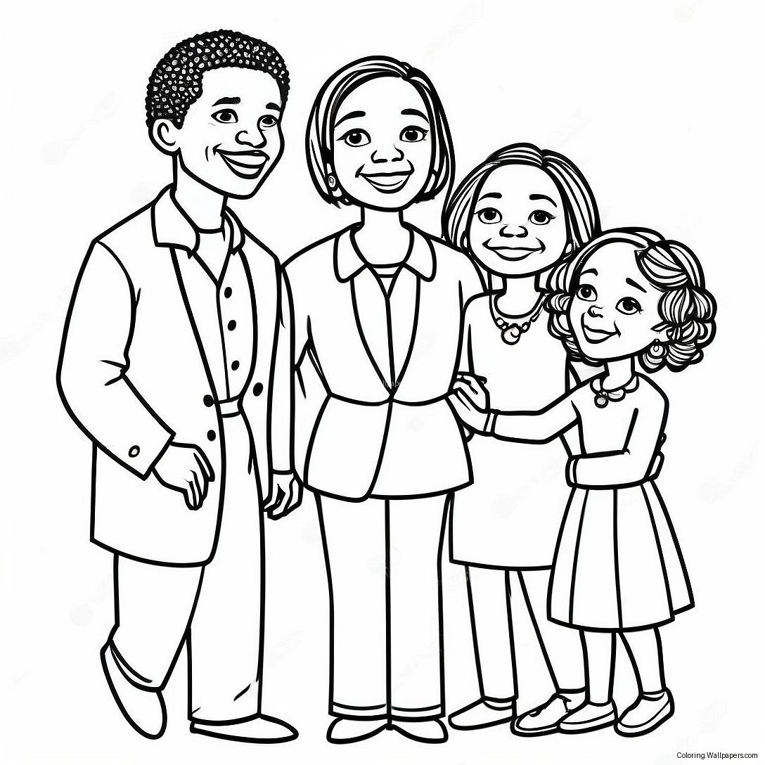 Página Para Colorear De Familia Afroamericana Juntos 26484