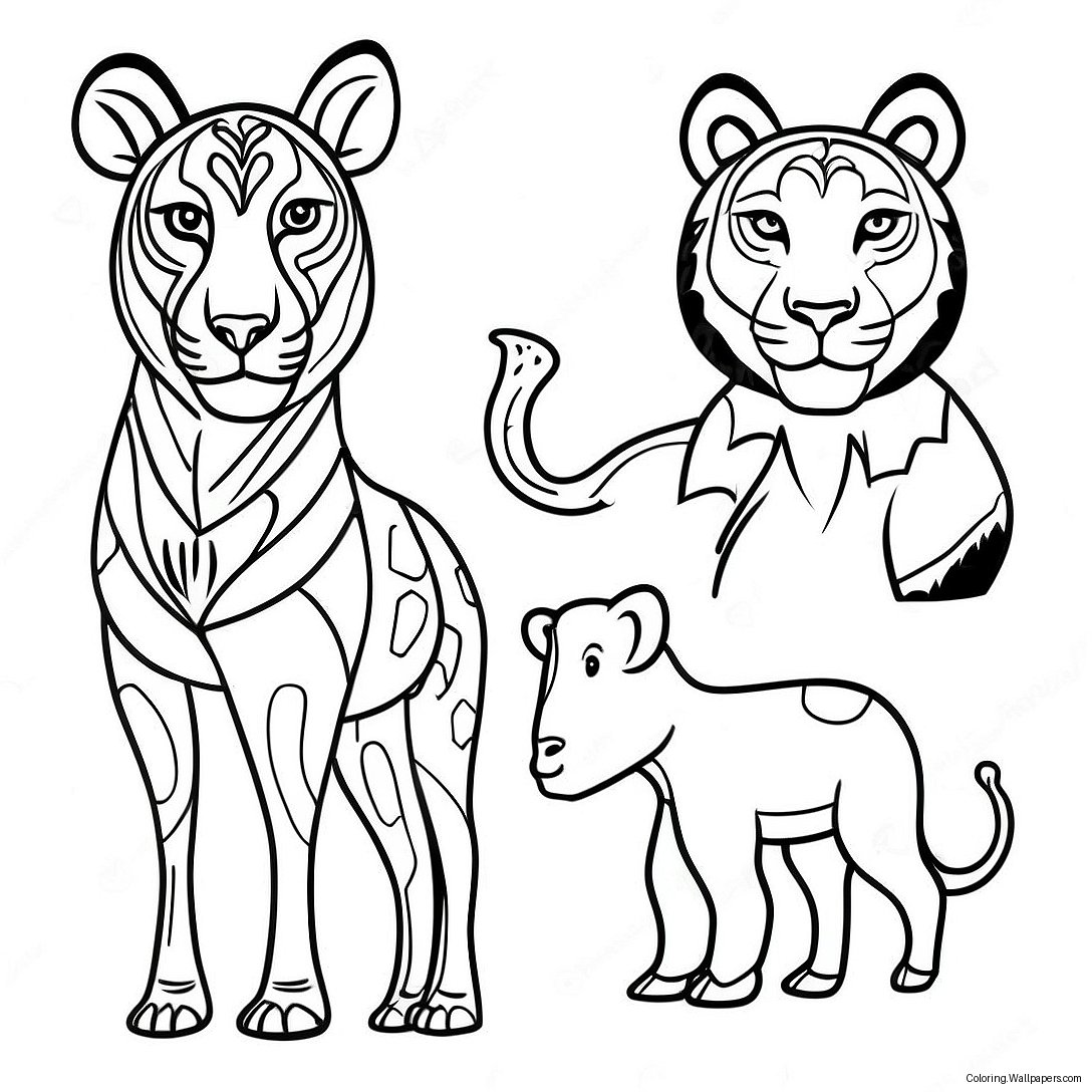 African Animals Coloring Page 12682