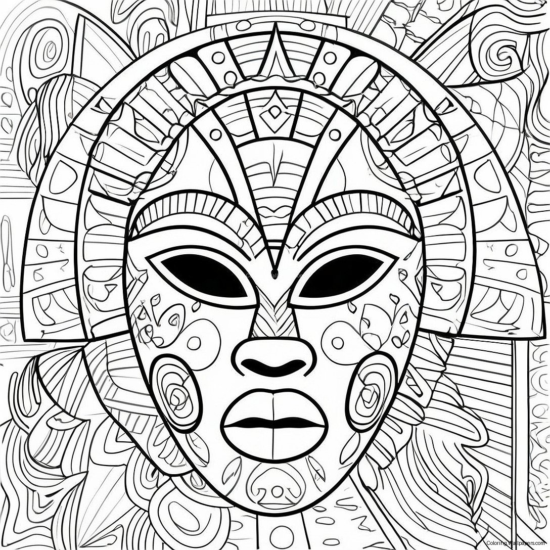 Afrikanische Maske Ausmalbild 56001