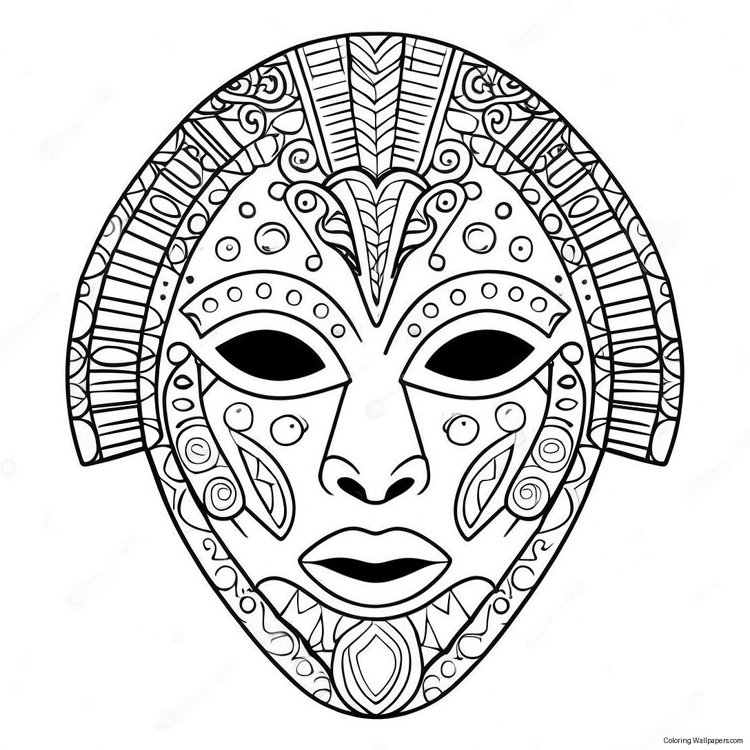 Afrikanische Maske Ausmalbild 56004