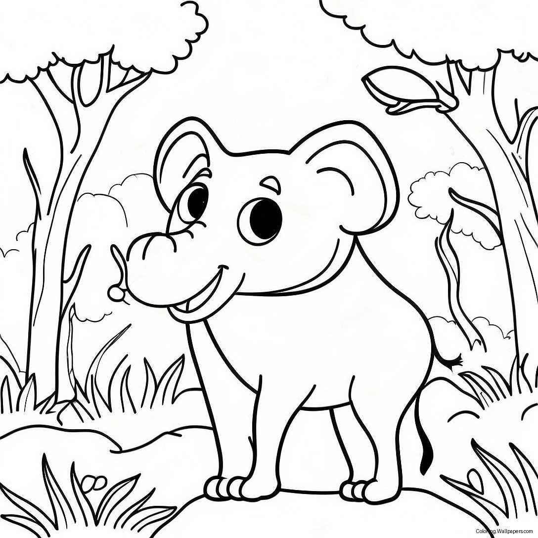 African Wildlife Coloring Page 49656